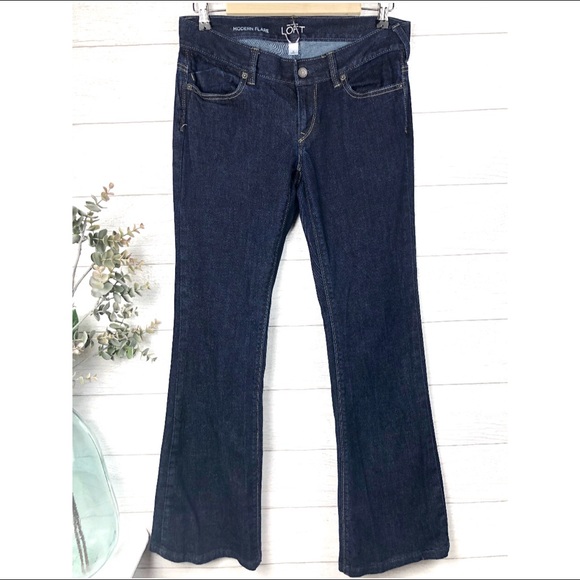 LOFT ANN TAYLOR Modern Flare Blue Jeans - Picture 1 of 7